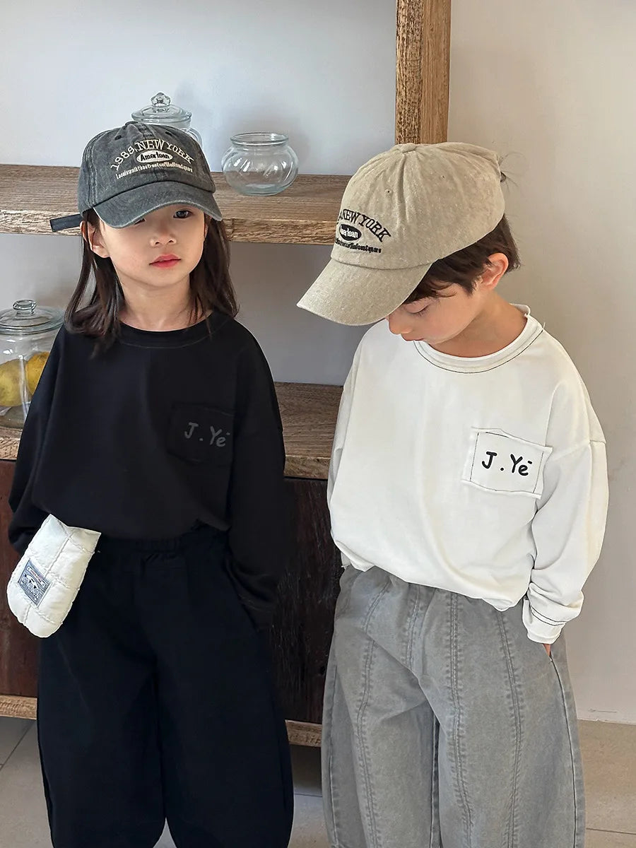 Children Clothes Kids Casual Loose Pants 2025 Boys Spring Loose Wide Legs Solid Color Fashionable Simple Kids Trousers