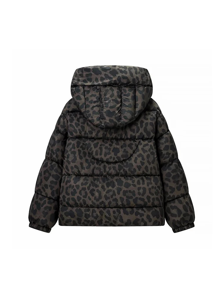 Leopard Print Down Cotton-Padded Jacket