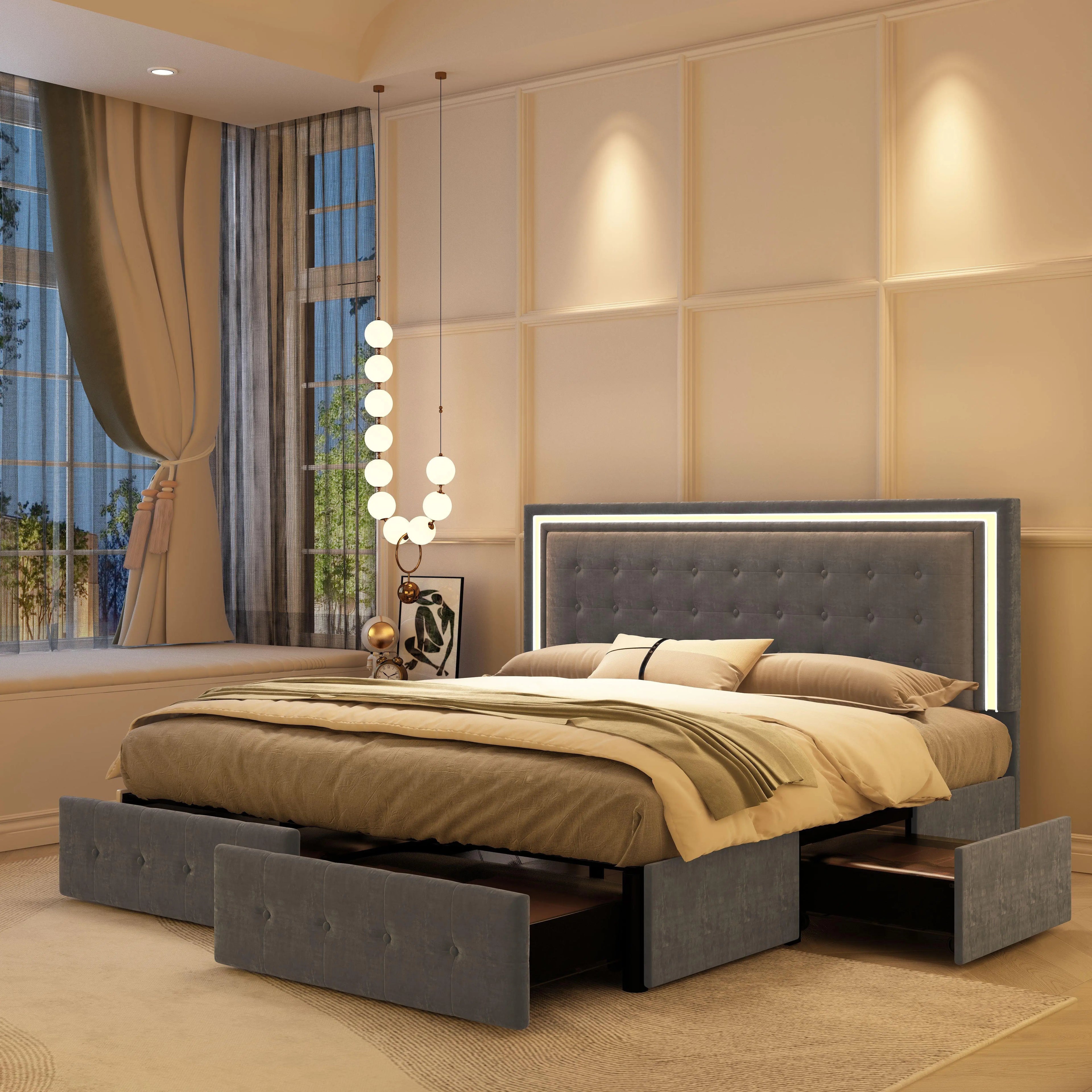 Queen LED Bed Frame
