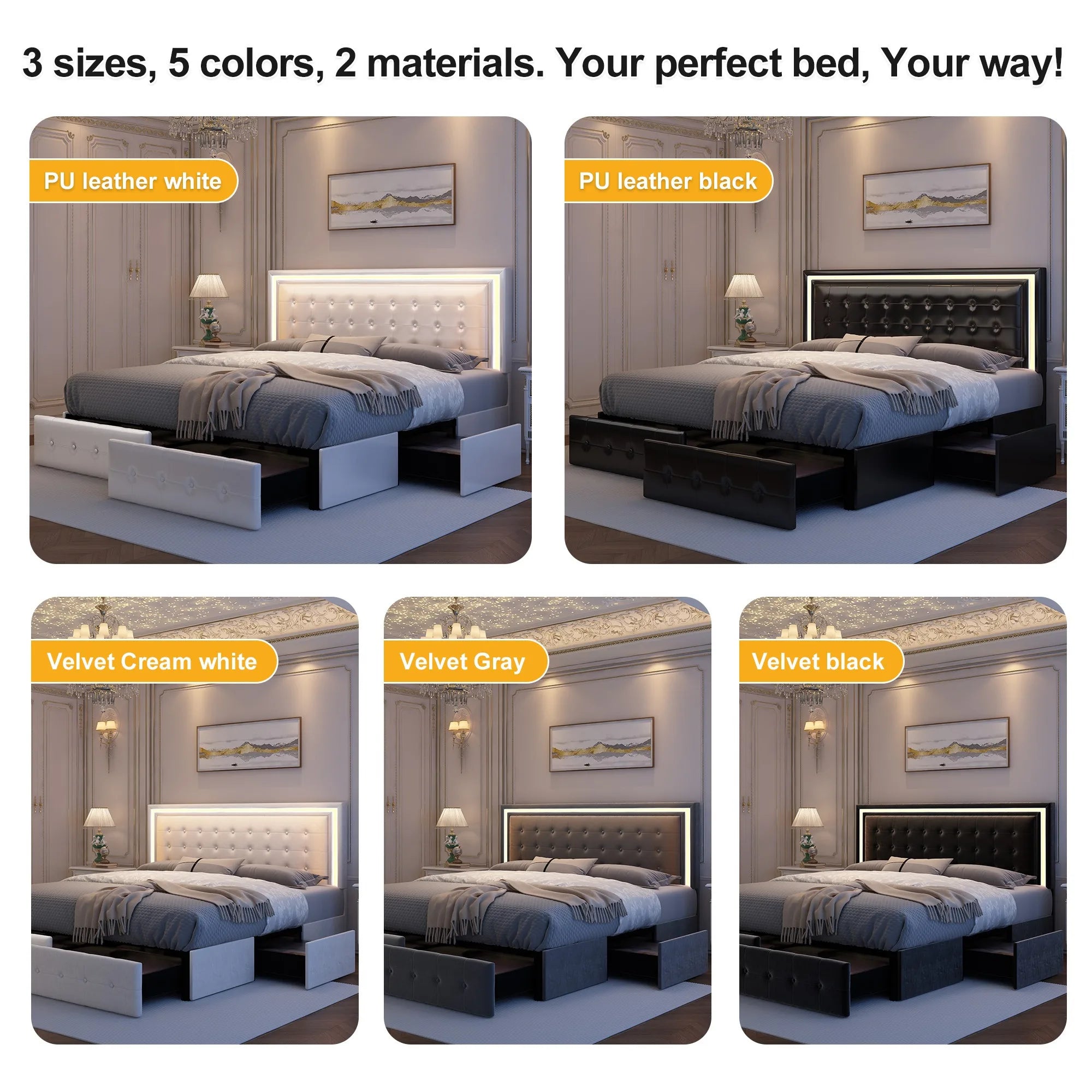 Queen LED Bed Frame