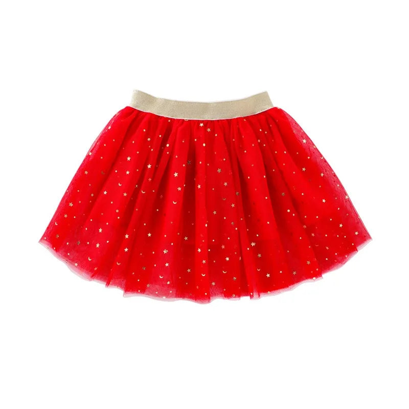 1pcs Summer Children Princess Skirts Baby Tutu Skirt Kids Star Glitter Dance Sequin Birthday Party Skirt Girl Ballet Short Skirt