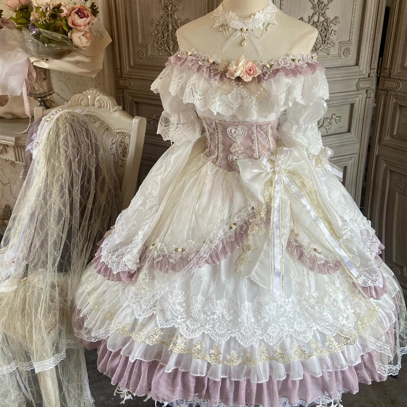 Sweet Kawaii Dress Women Victorian Vintage Princess Dress