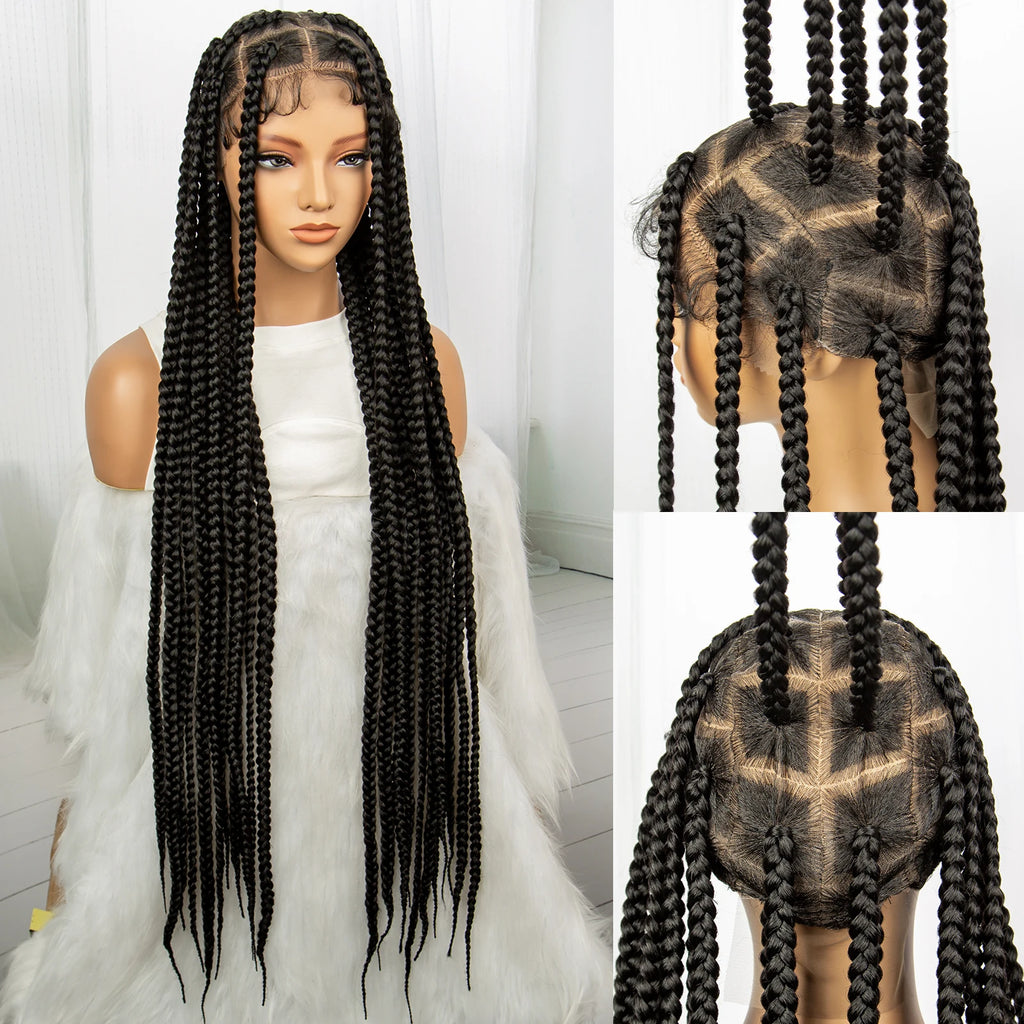 Synthetic Transparent Full Lace Braided Wig