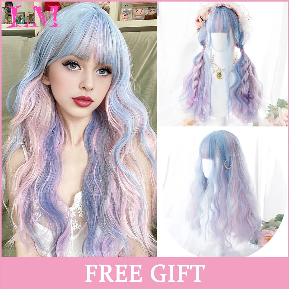 Bang Long Natural Wavy Hair Wig