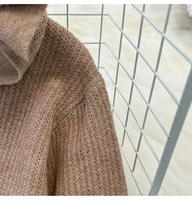 Zipper Hooded Slim Fit Knitted Sweatshirt Set