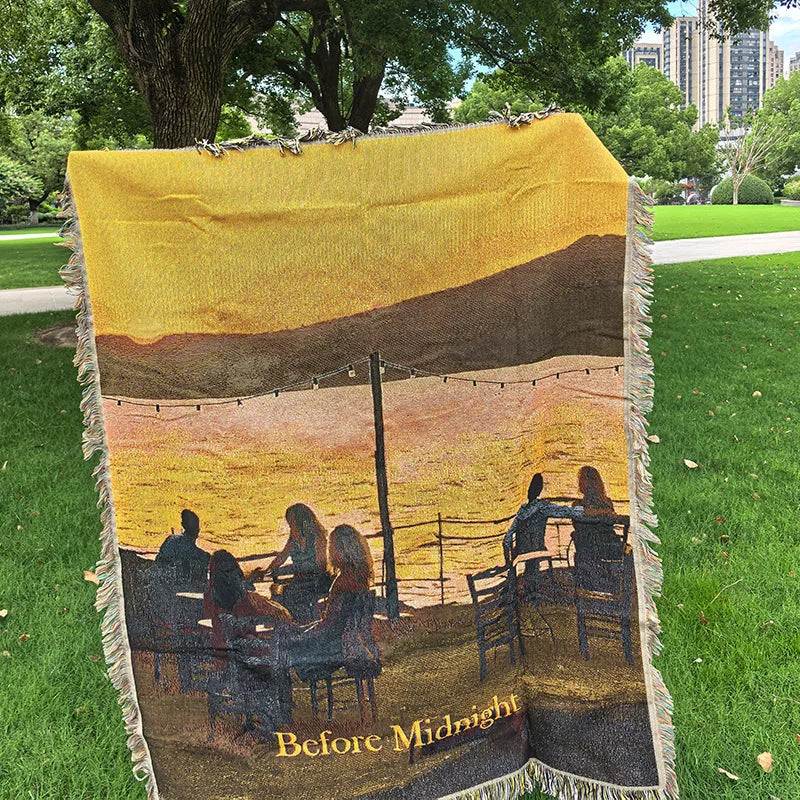 Snow Mountain Forest Cotton Thread Woven Blanket