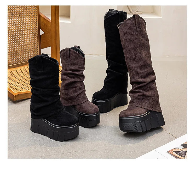 Fujin 5 Inch 14cm Stretch Boots Short Ankle Boots