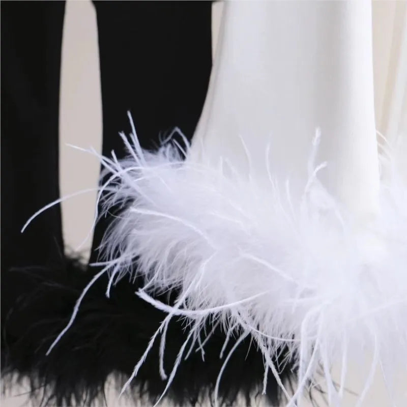 Fashion Baby Girl Princess Cotton Detachable Feather Flared Pant Infant Toddler Child Trousers Spring Autumn Baby Clothes 1-10Y