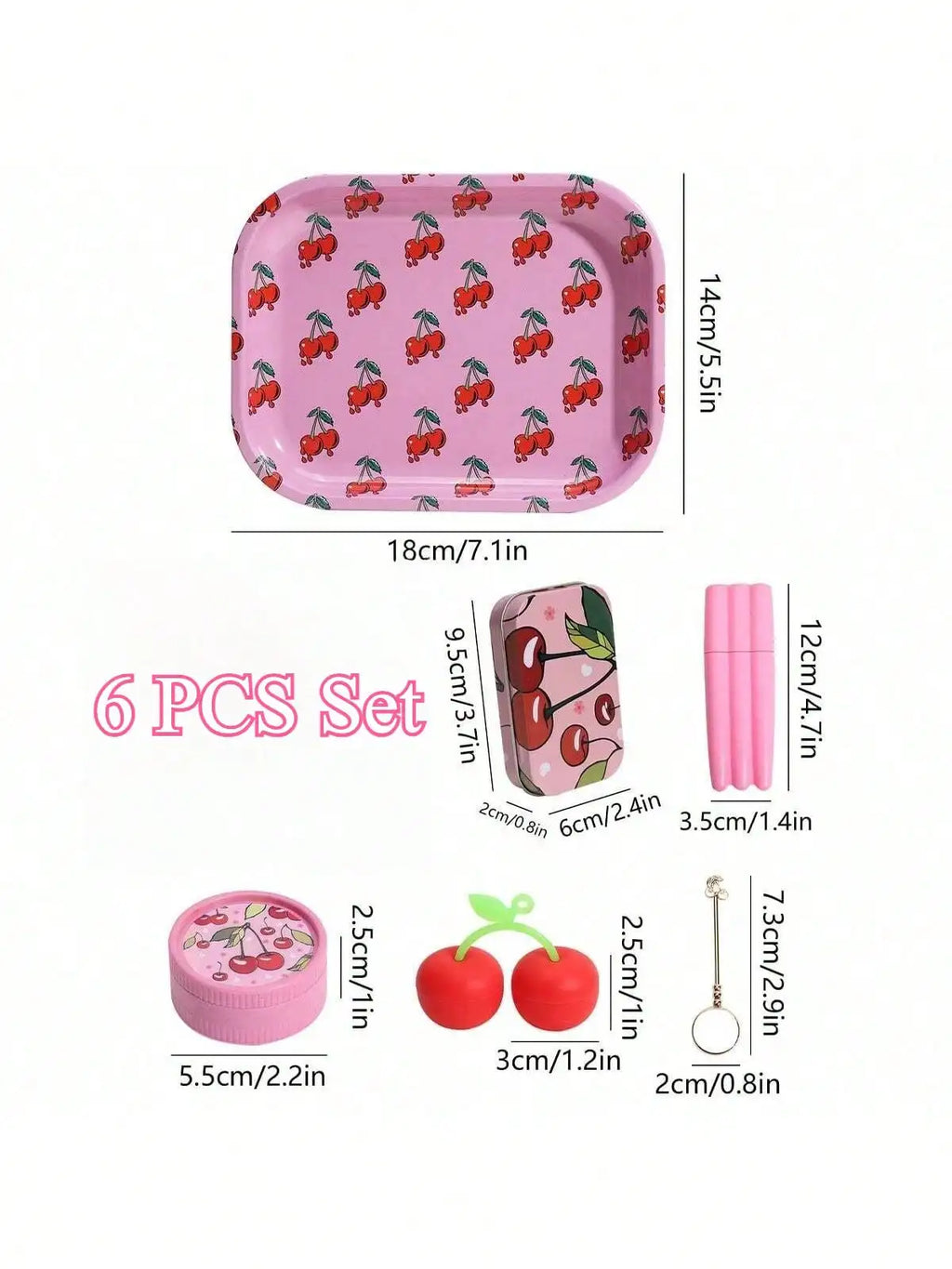 Cherry Rolling Tray Smoking Set
