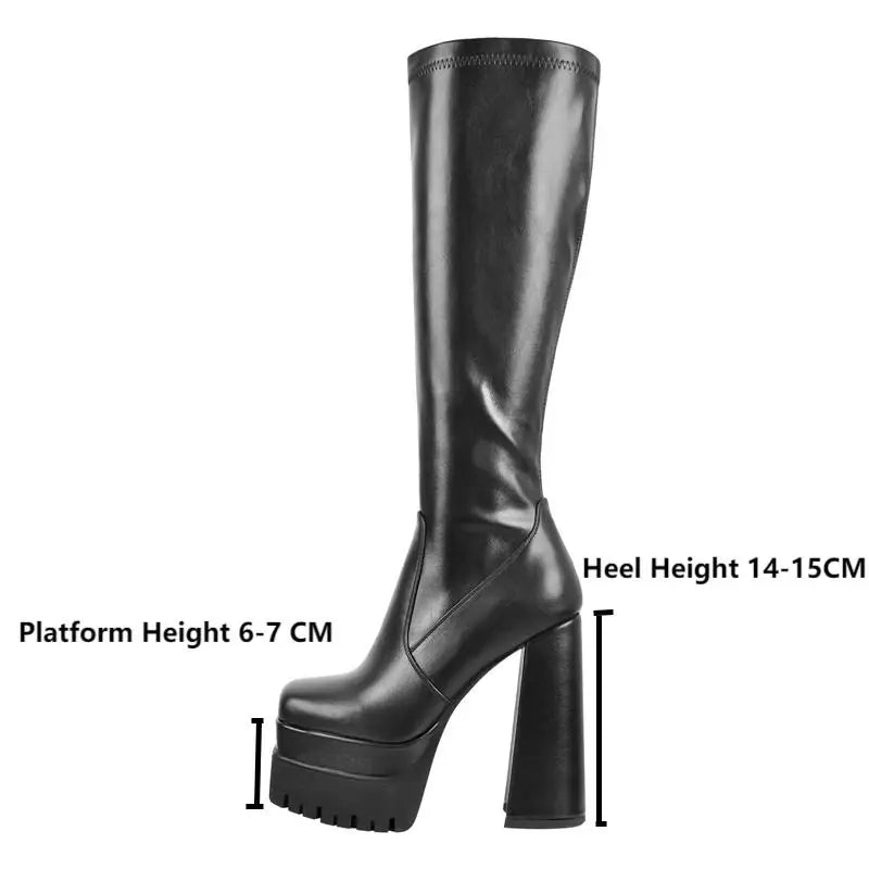 Platform Chunky Heel Boots