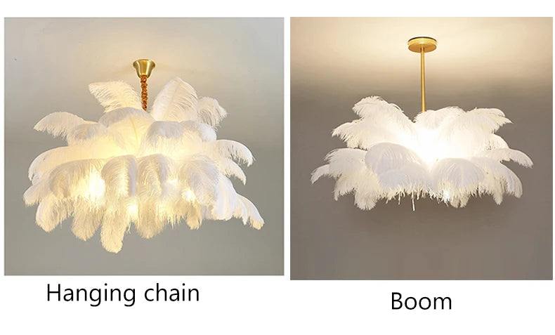 Ostrich Feather Lamp