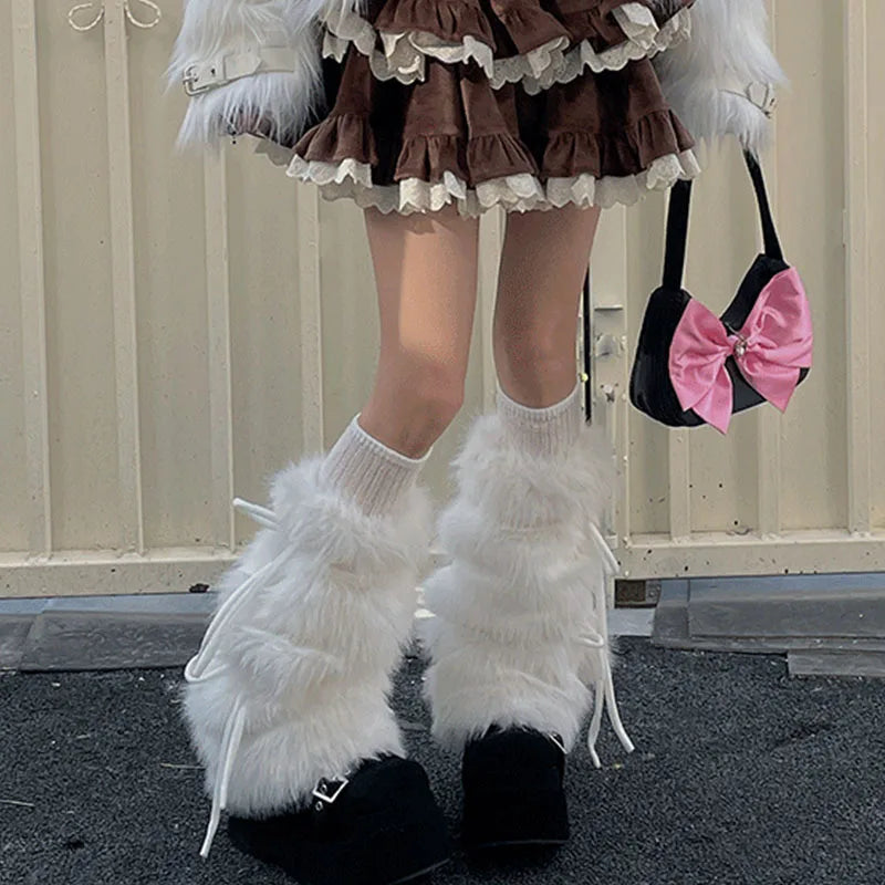 Faux Rabbit Fur Leg Warmers