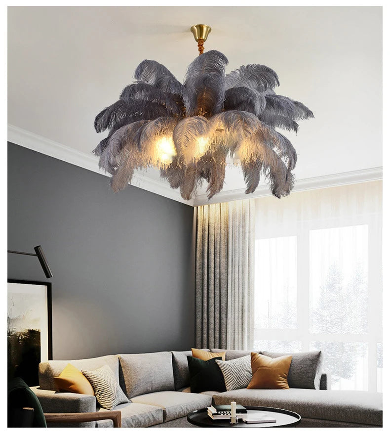 Ostrich Feather Lamp