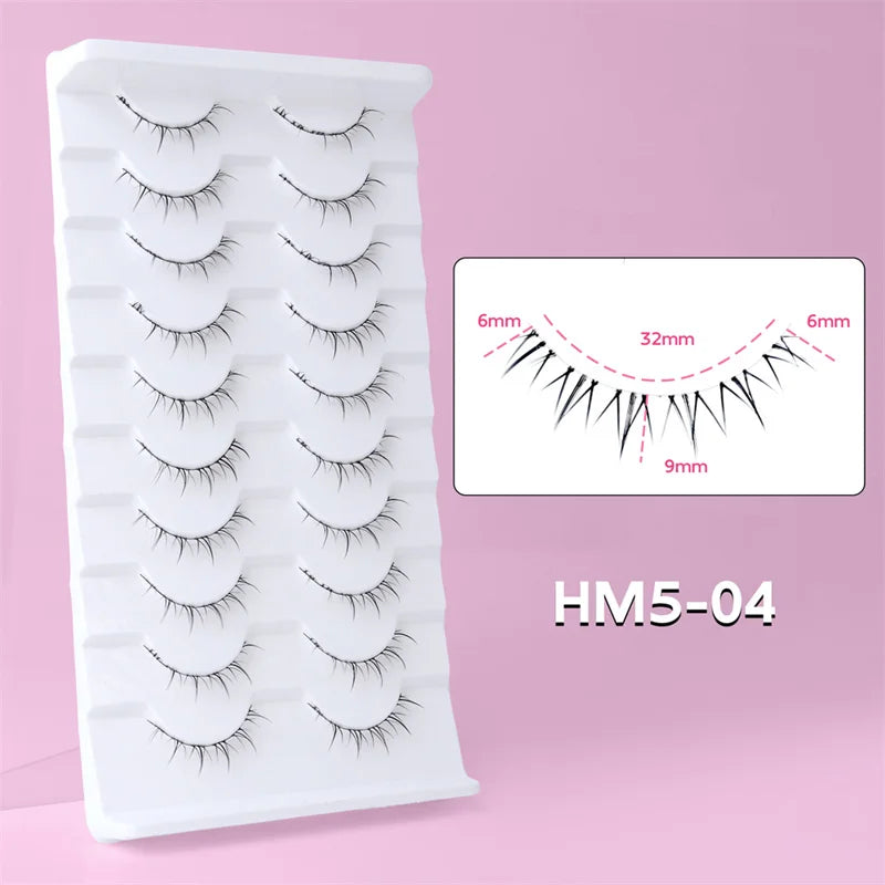10/6/5Pairs Lower Lashes Natural Under Eye Lashes Soft 16 Different Styles False Eyelash Clear Band Faux Mink Fake eyelashes