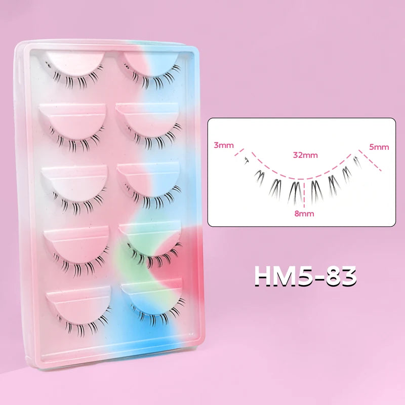 10/6/5Pairs Lower Lashes Natural Under Eye Lashes Soft 16 Different Styles False Eyelash Clear Band Faux Mink Fake eyelashes