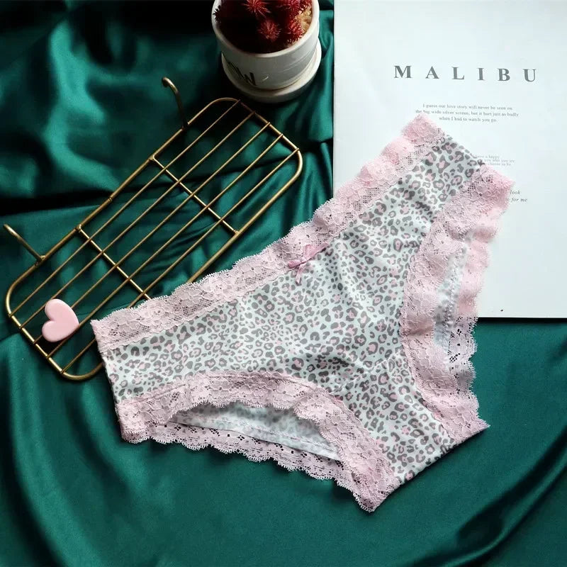 Seamless Silk Leopard Print Panties