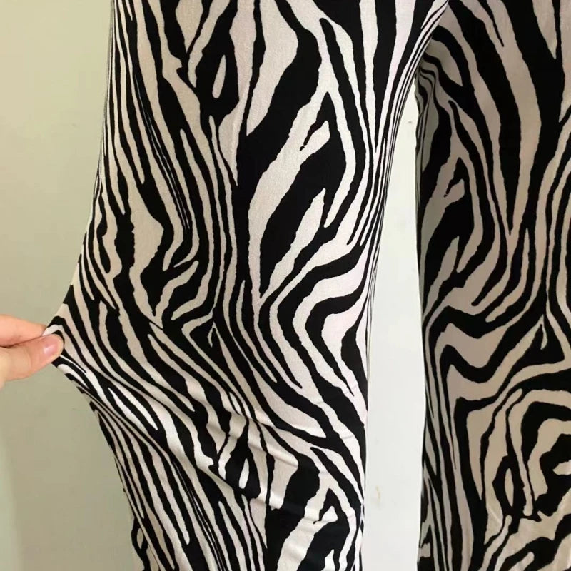 Zebra Print Wide Leg Pants