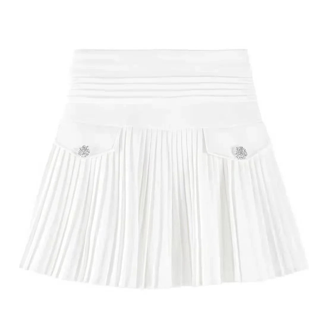 White Pleated Skirt