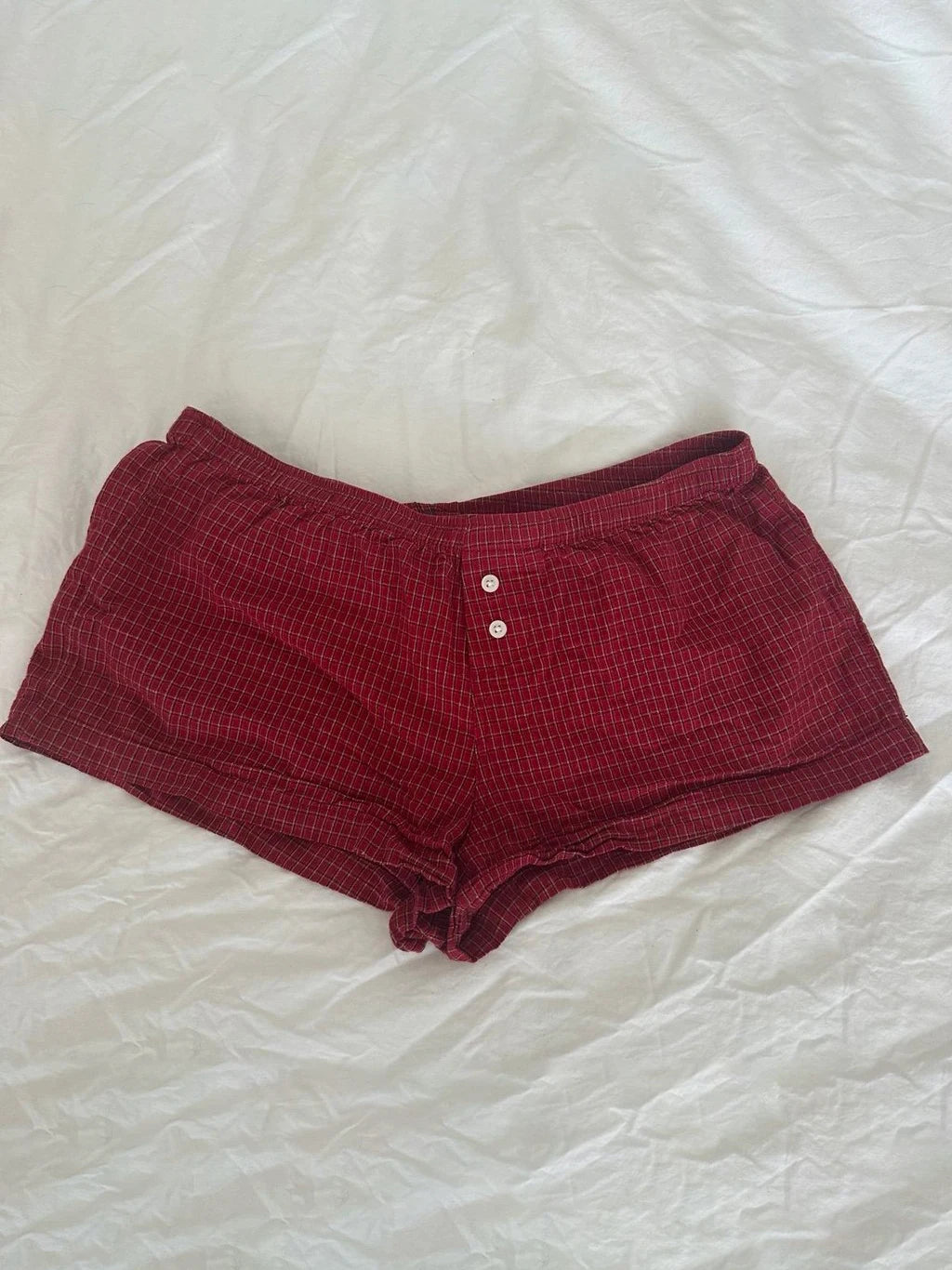 Red Plaid T-Shirt Shorts Set