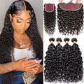 15A Malaysian Hair Bundles With Frontal Kinky Curly Bundles With Frontal 13x4 Ear to Ear Lace Frontal Human Hair Weave Extension