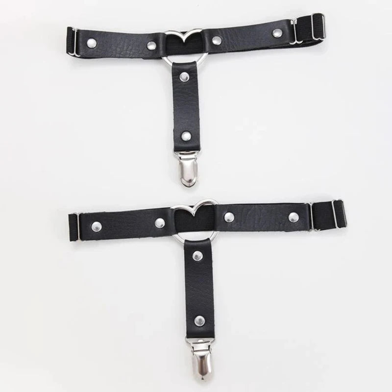 PU Leather Heart Gaterbelts