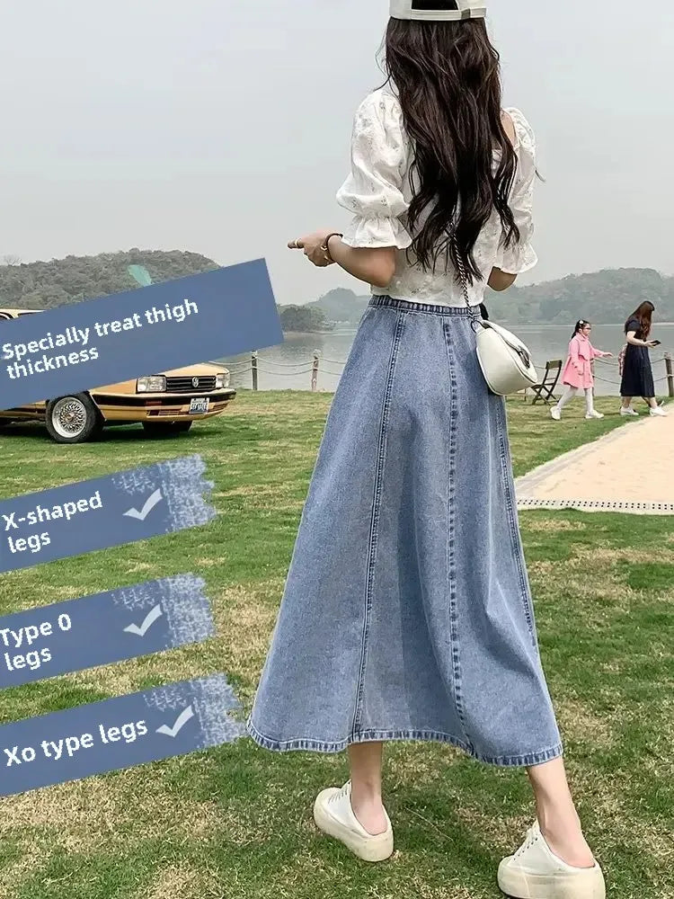 High-Waisted Jean Skirt