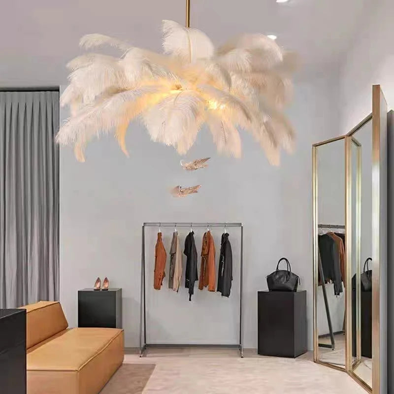 Ostrich Feather Lamp