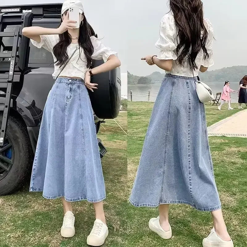 High-Waisted Jean Skirt