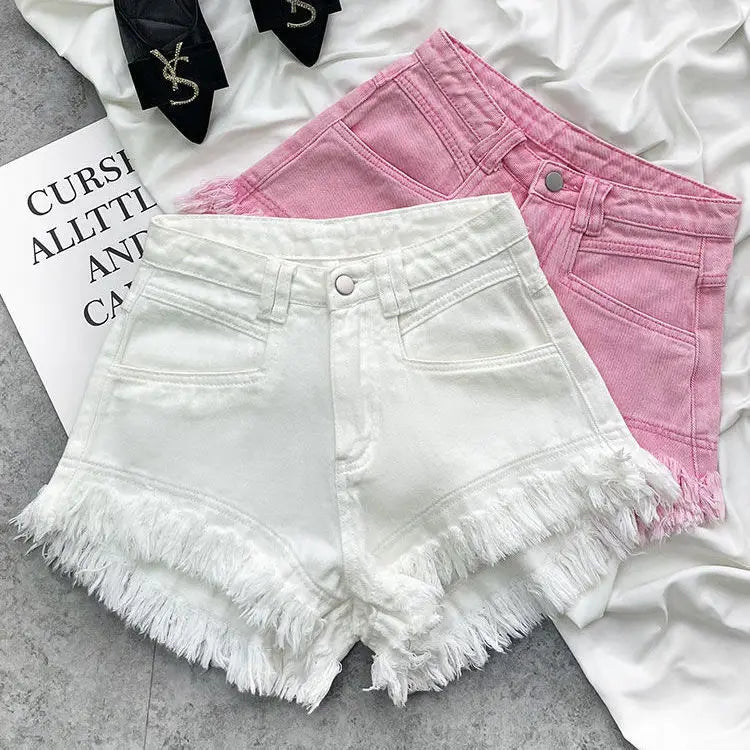 Tassel High Waist Denim Shorts