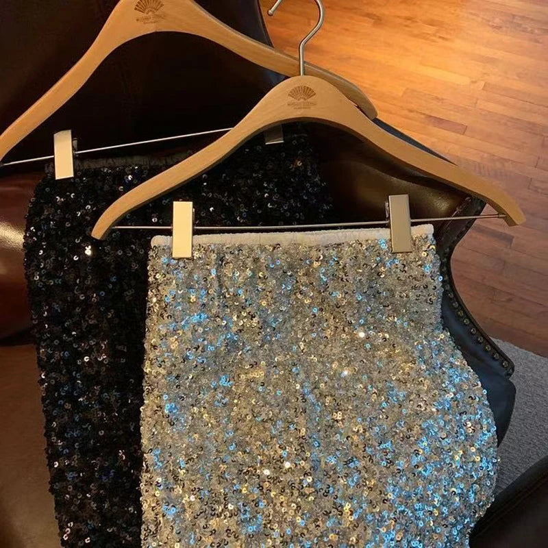 Sequin Decorate Midi Skirt