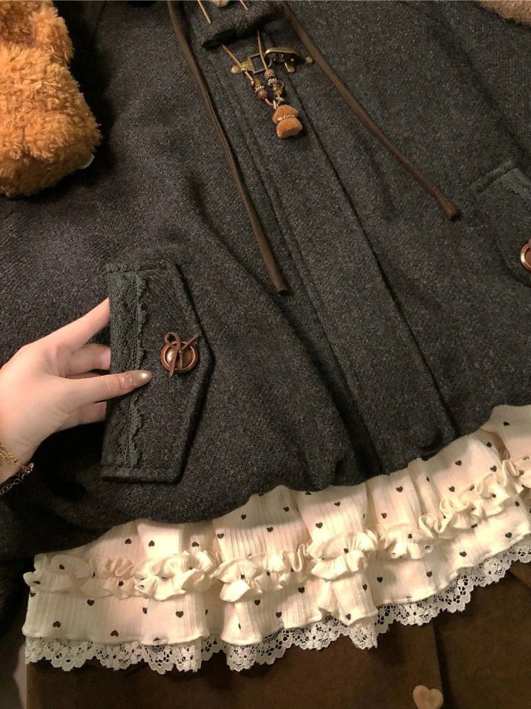 Knit Two Piece Set Loose V-Neck Bow Sweater and Shorts