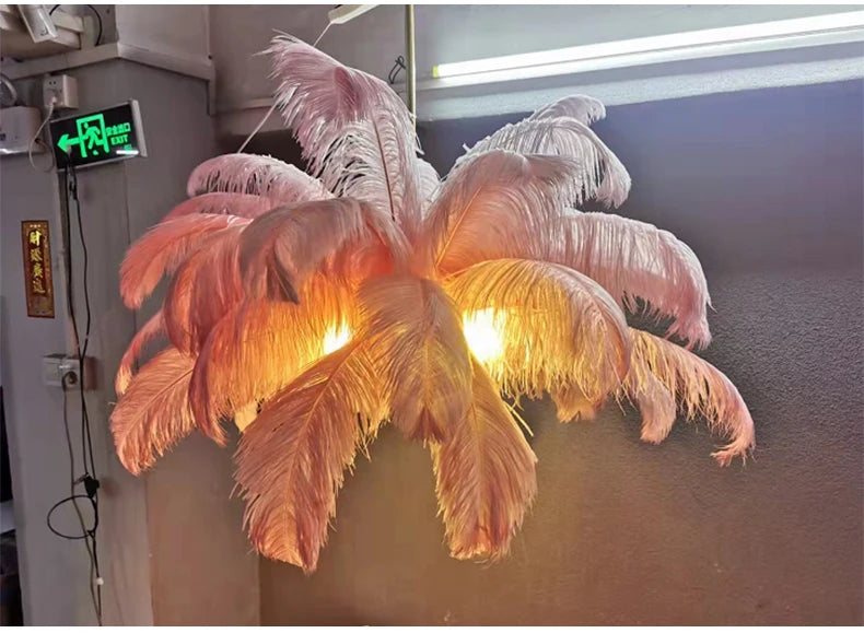 Ostrich Feather Lamp