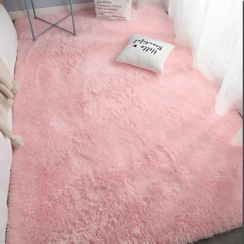 Shag Living Room Silk Wool Carpet