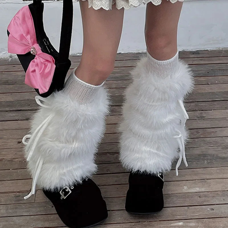Faux Rabbit Fur Leg Warmers