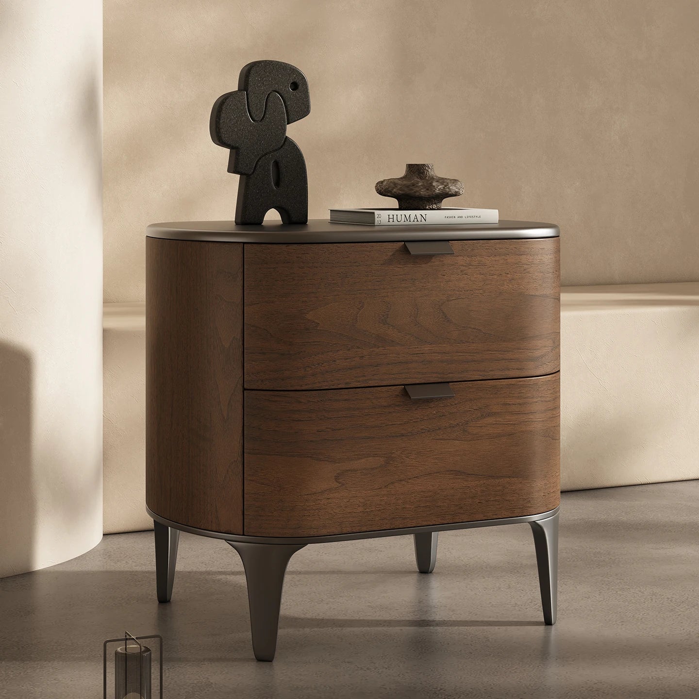 ☕ The "Midnight Mocha" Curved Nightstand ☕