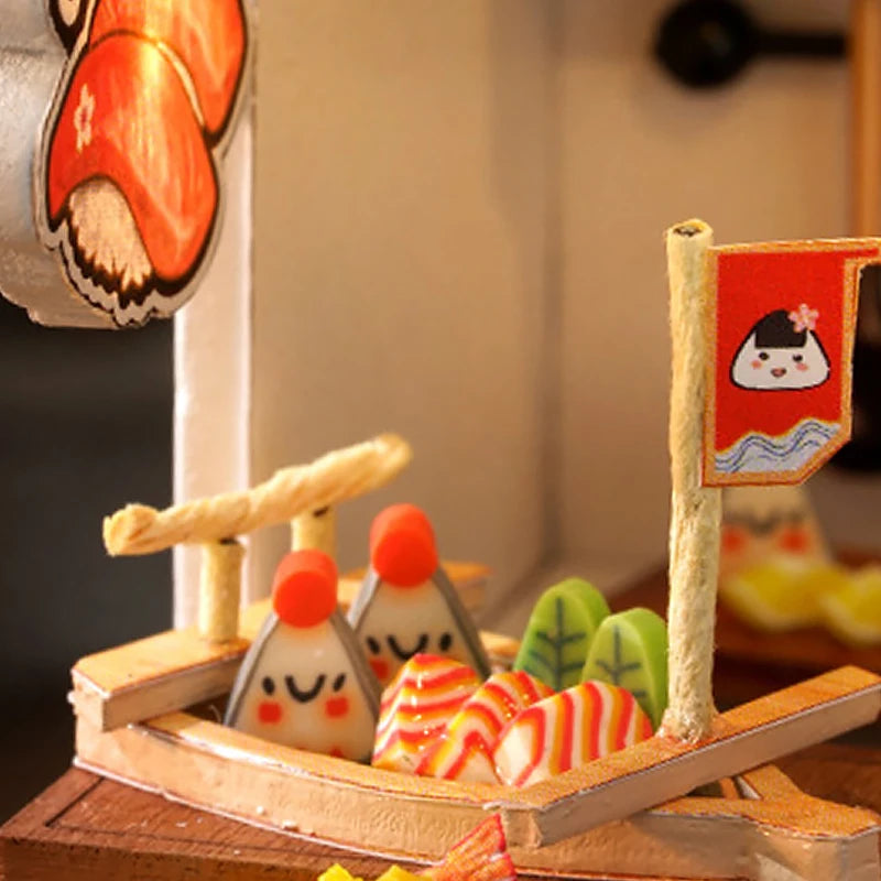 Wooden Miniature Doll House DIY Handmade Assembly Model Building Kit With Dust Cover