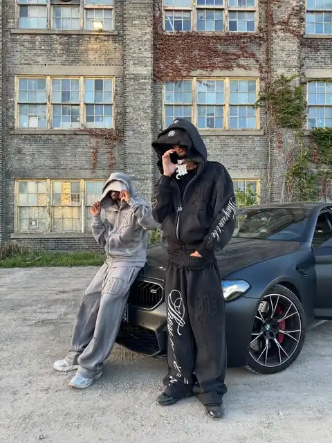 Loose Hooded Sweatshirt Set