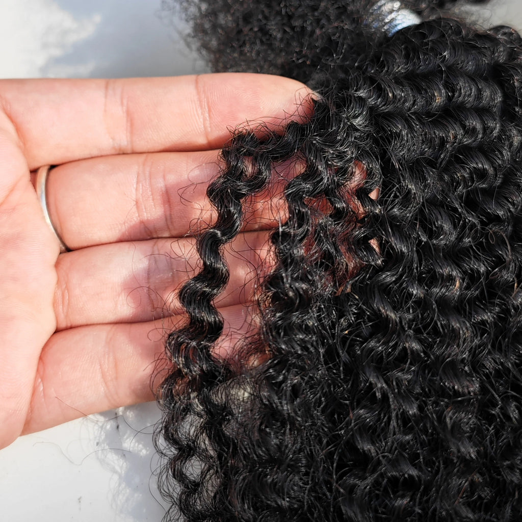 1B# 4C Afro Kinky Curly Human Hair Bulk Extension