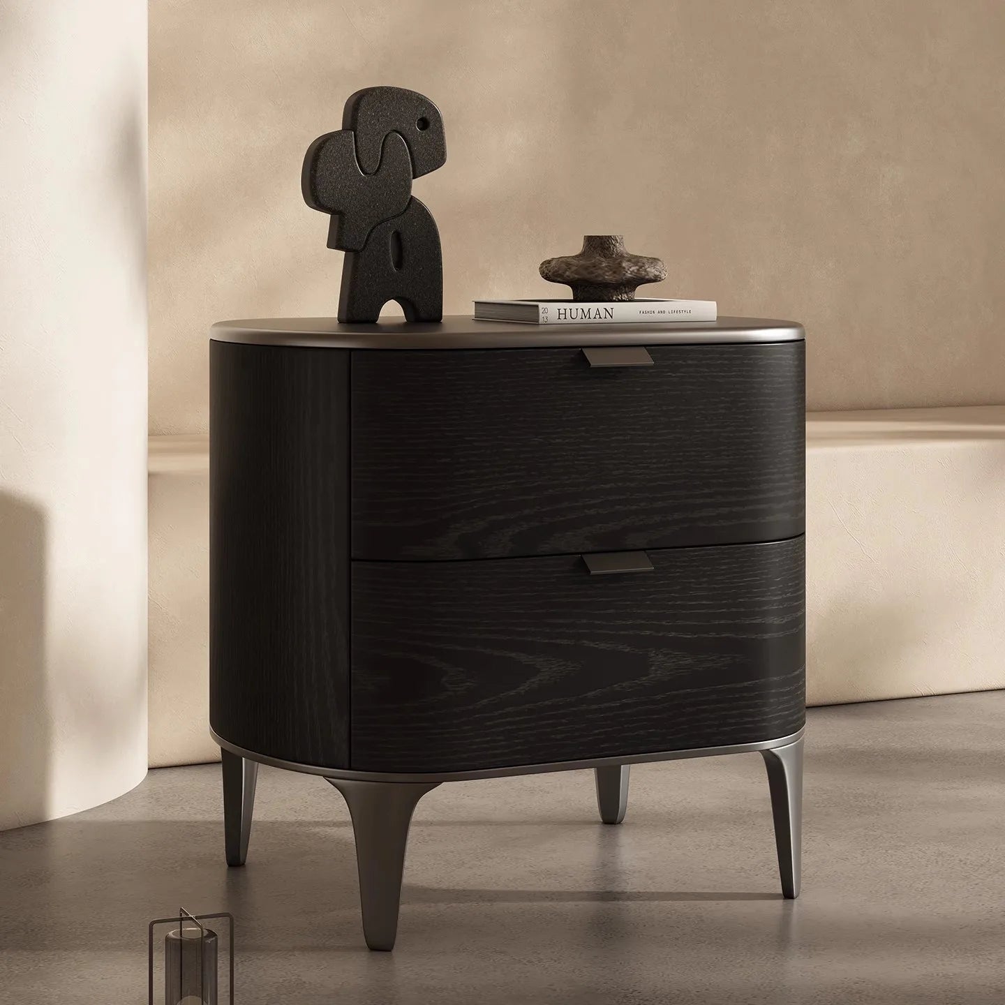 ☕ The "Midnight Mocha" Curved Nightstand ☕