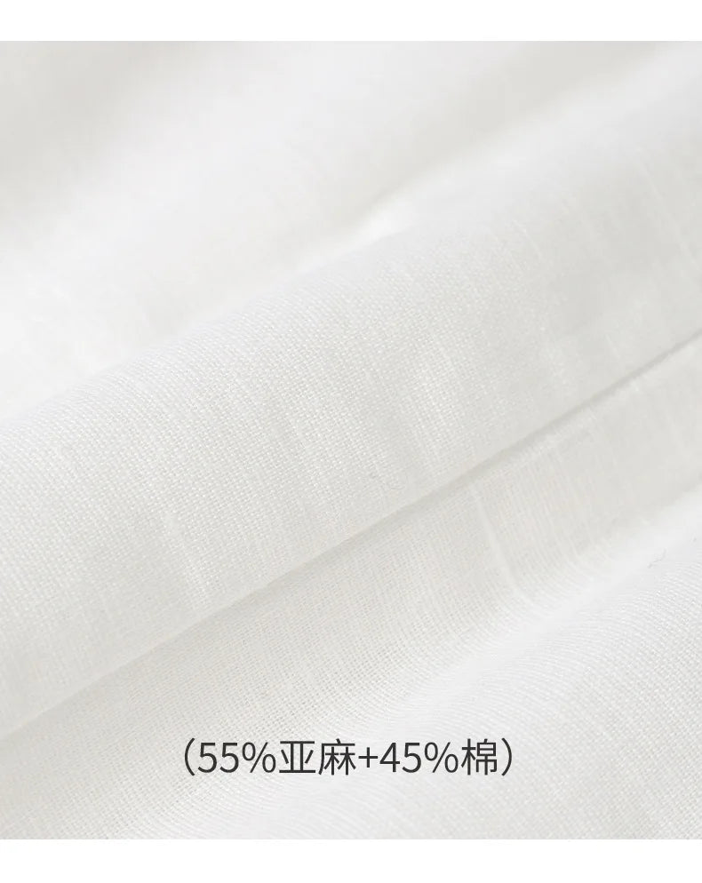 Linen Cotton Side Split Skirt