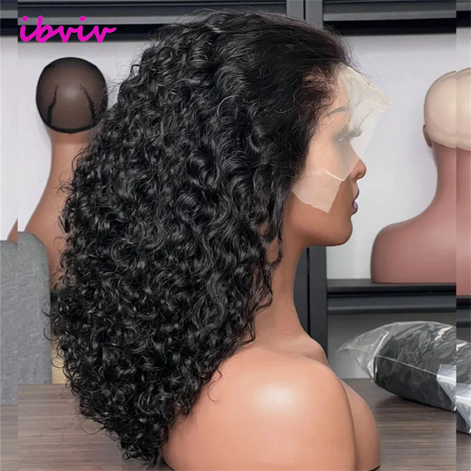 22Inch Vietnamese Hair 250 Density Kinky Curly Transparent 13x4 Lace Front Wig
