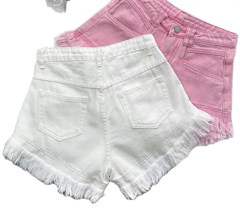 Tassel High Waist Denim Shorts