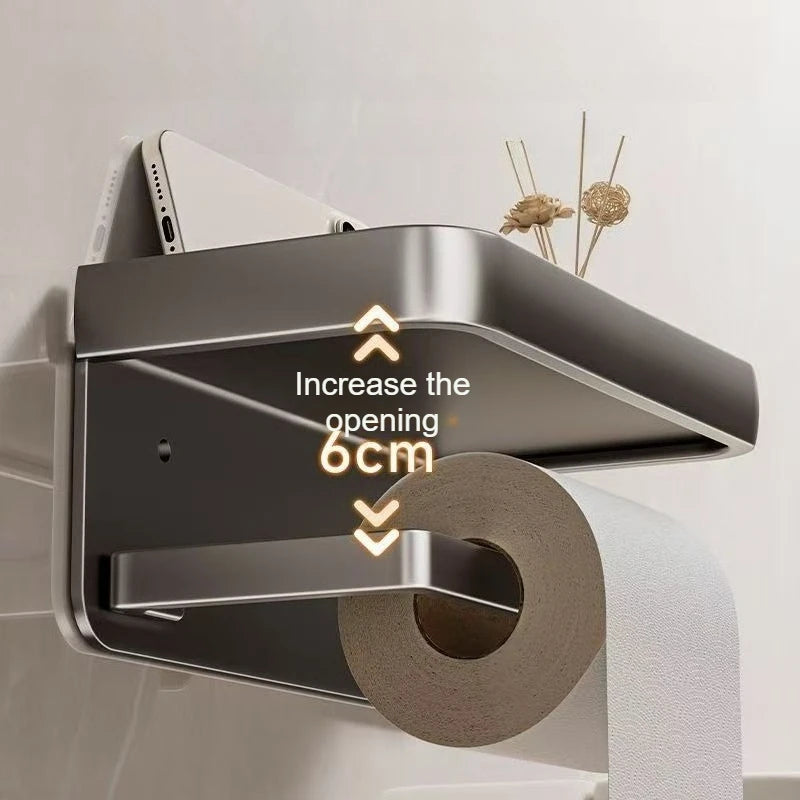 Non Perforated Bathroom Phone Storage Anti Slip and Anti Falling Roll Paper Holder Roll Paper Drawer Universal Sanitary Rack