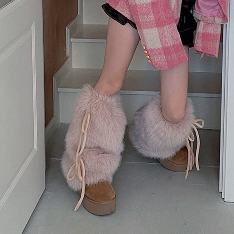 Faux Rabbit Fur Leg Warmers