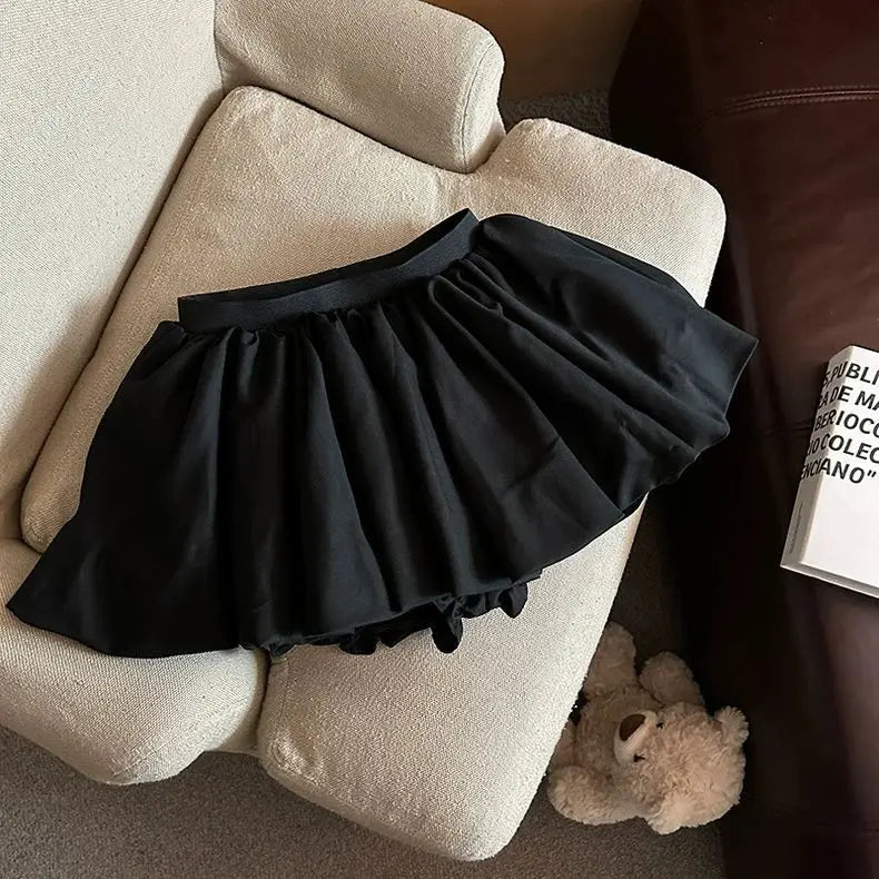 Puffy High Waisted Flower Bud Shorts Skirt