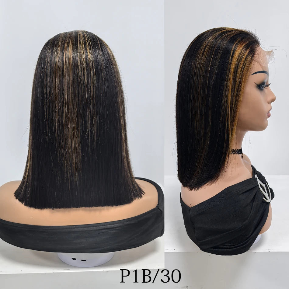 200% Density Bob Straight Lace Closure Wigs