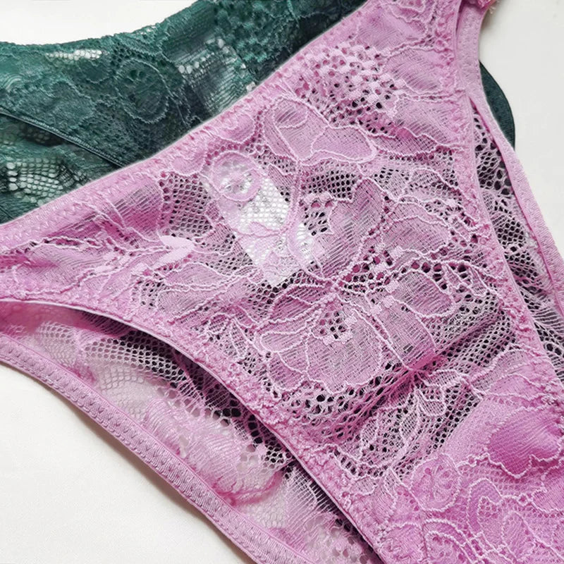 Rhinestone Lace Letter Panty