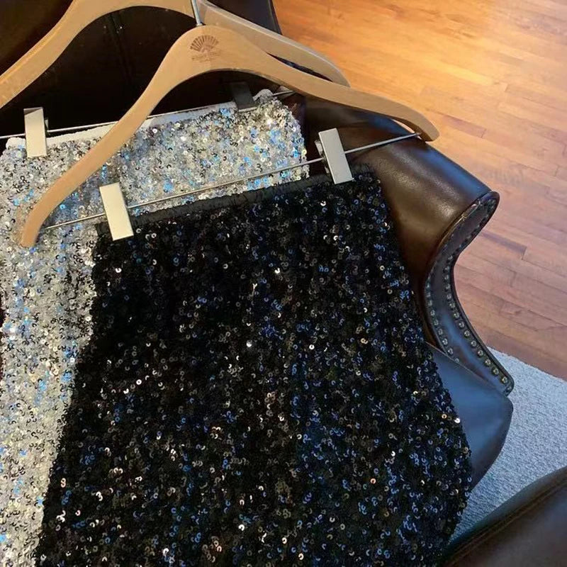 Sequin Decorate Midi Skirt