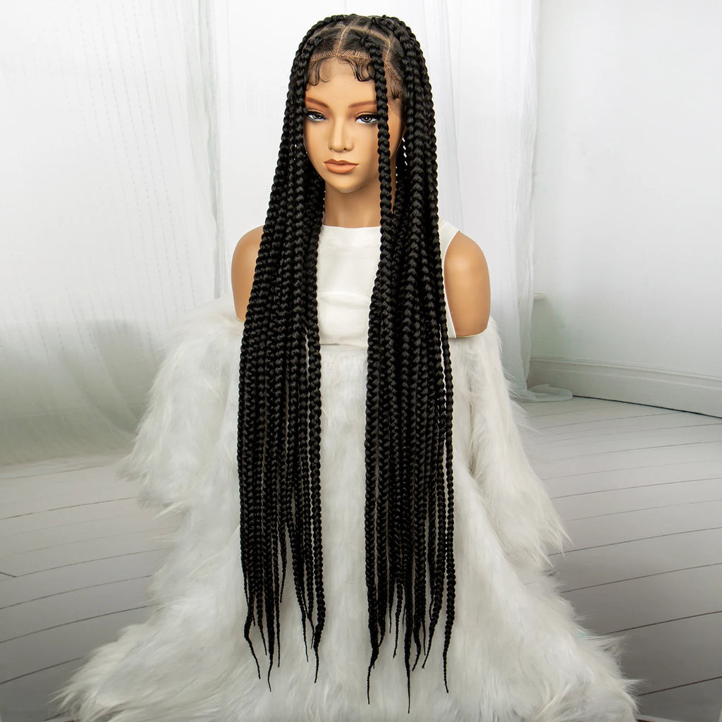 Synthetic Transparent Full Lace Braided Wig