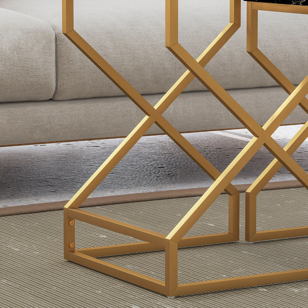 Nest Of Tables, Coffee Table Set with Steel Frame